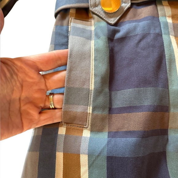 CABI Style #6248 Highclere Trench 100% cotton plaid trench coat NWOT- sz Medium - Picture 6 of 16